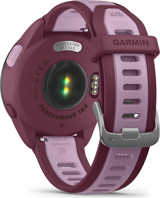Garmin Smartwatch Uhr Laufuhr FORERUNNER 165 Music AMOLED GPS Musik Lila Onesize - 0753759326647