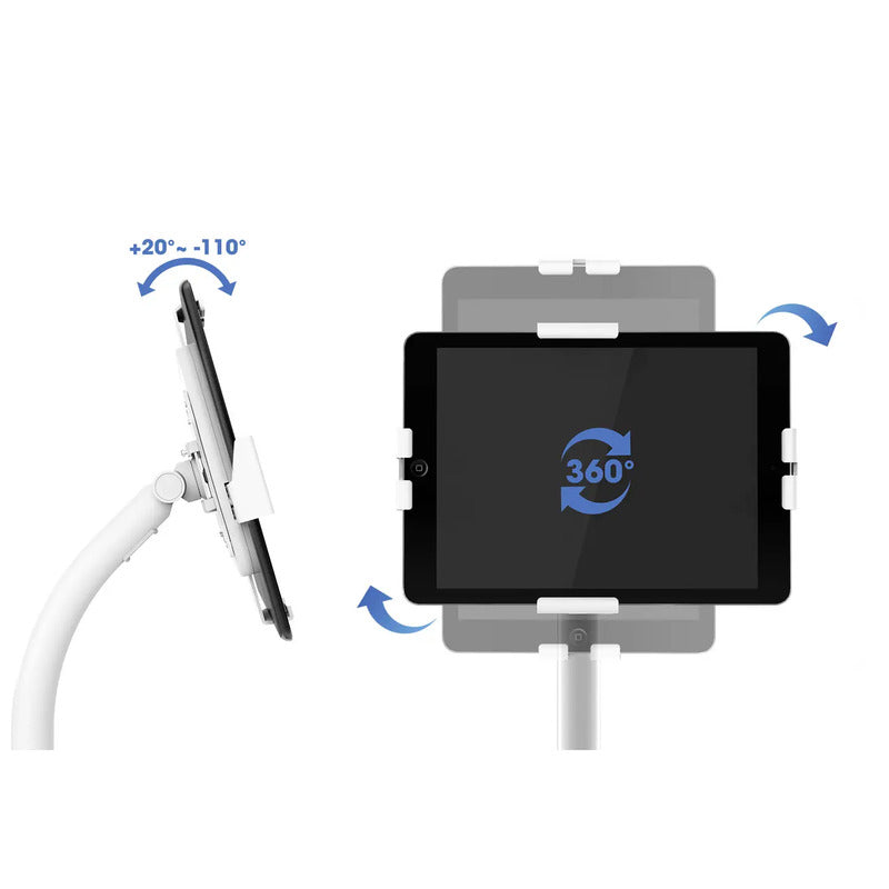 Manhattan Tablet-Ständer abschließbar drehbar 20,1-27,9cm weiß 2,8kg für Retail - 0766623406352