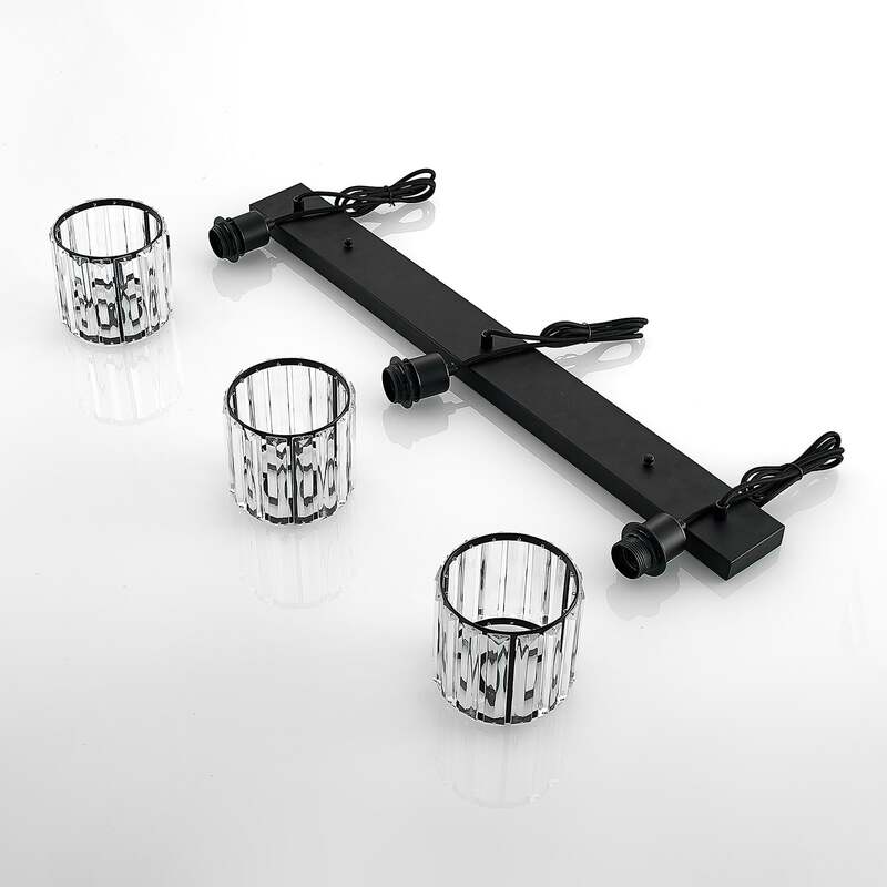 Lindby Hängeleuchte Vella LED Pendelleuchte Lampe 3-flg transparent 83cm schwarz - 4251096581195