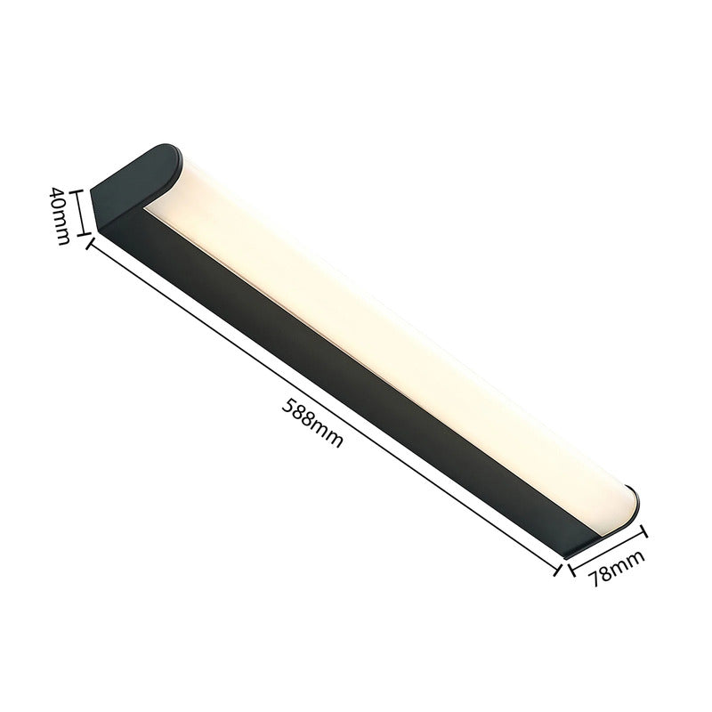 Lindby Wandleuchte Ulisan LED Wandlampe Leuchte schwarz matt 58,8cm IP44 - 4251911718669