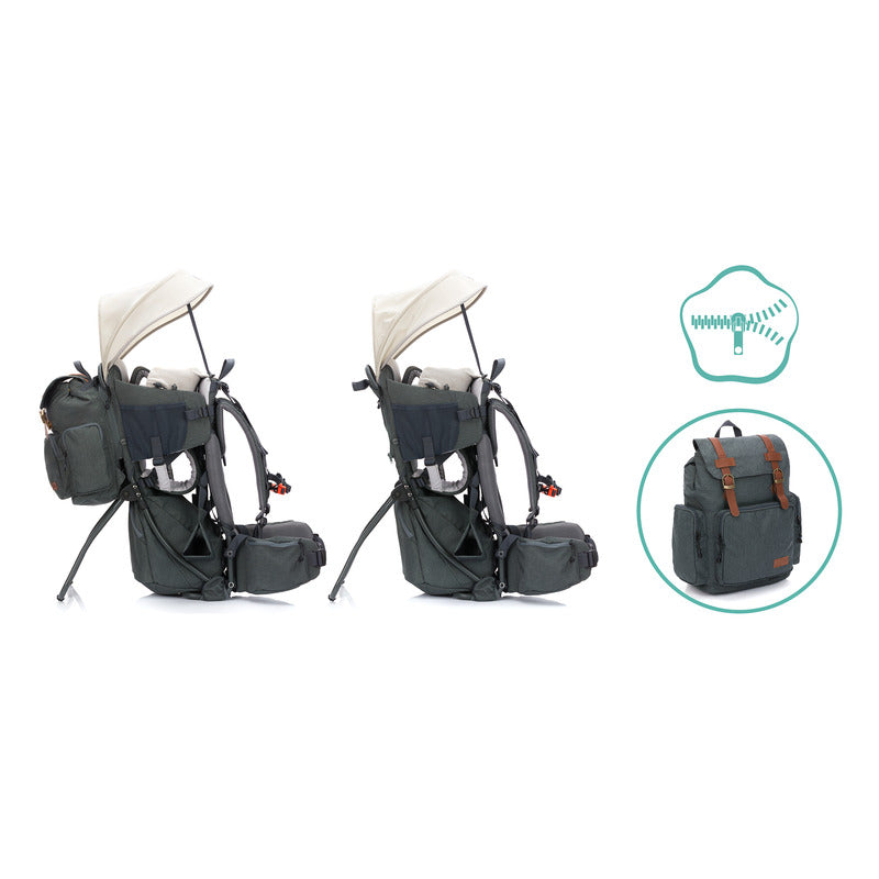Fillikid Rückentrage Adventure Grau Melange Ergonomische Tragehilfe 20kg - 9120110466310