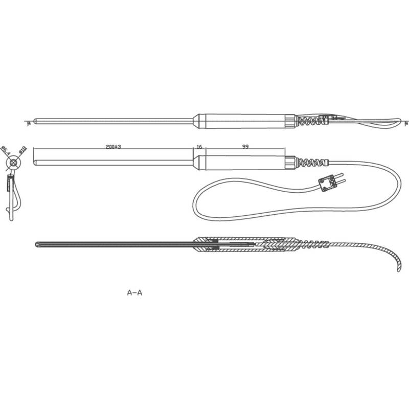 Voltcraft Tauchfühler TP-208 Fühler-Typ K -100 bis 1000 °C Thermoelement-Stecker - 4053199525348
