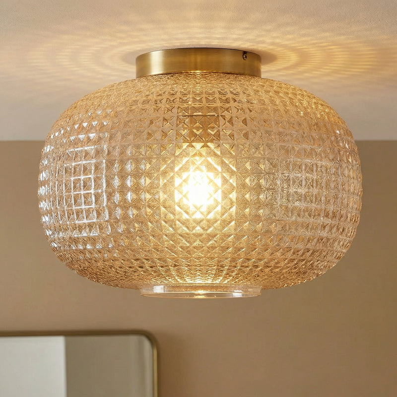 Lindby Deckenleuchte Hildur Ø 25 cm amber Glas dimmbar E27 IP20 - 4251911793352