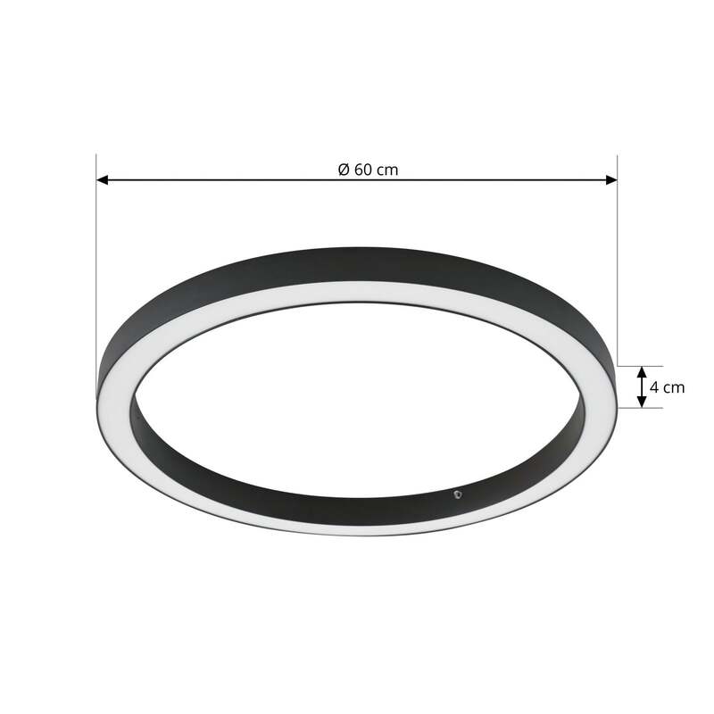 Lucande Deckenleuchte Lampe LED schwarz Fernbedienung dimmbar Eisen Kunststoff - 4255830900648