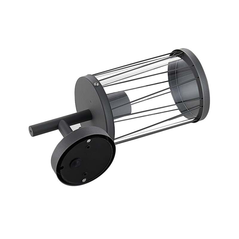 Lindby Yonan AußenWandleuchte Gartenleuchte Terrassenlampe rund dunkelgrau E27 - 4251096575903