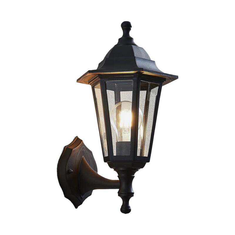 Lindby Außenwandleuchte Nane in Laternenform Wandleuchte Wandleuchte schwarz - 4251096561333