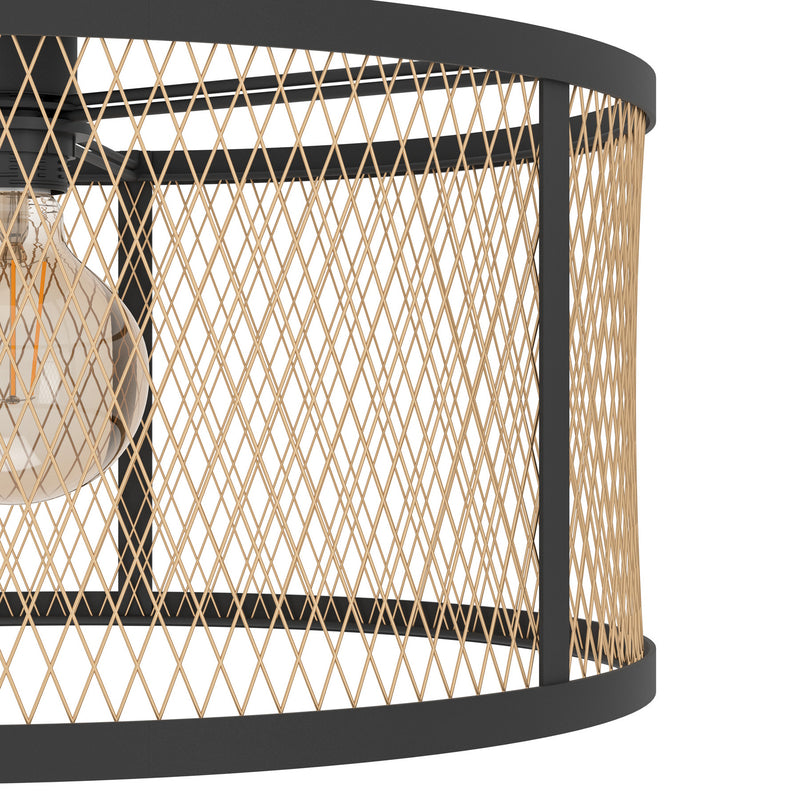 Eglo Deckenlampe Dellow LED Leuchte dimmbar schwarz messing Ø45cm Stahl 27cm - 9002759436032