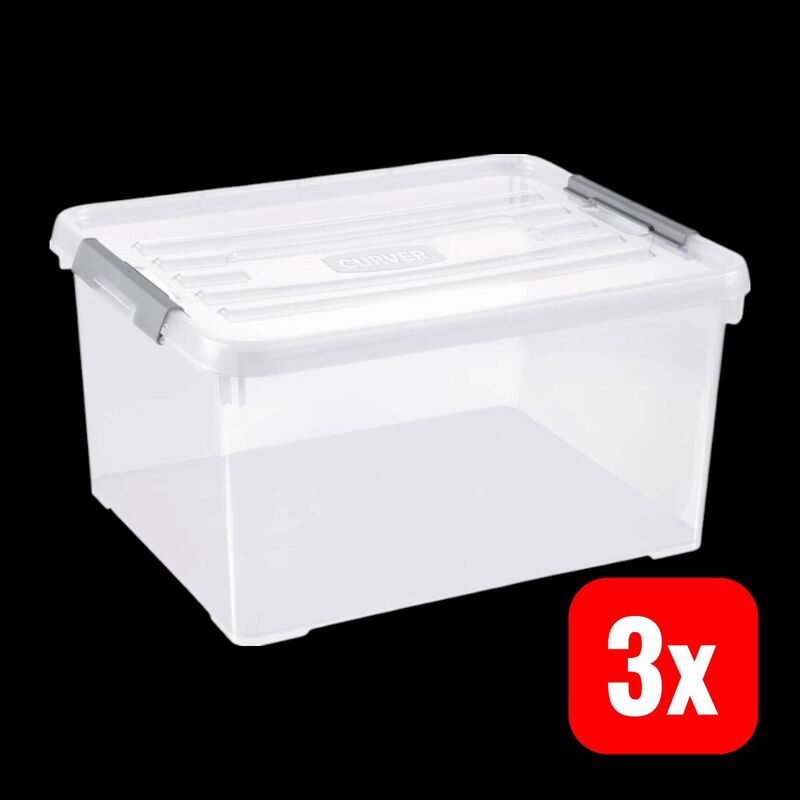 Curver HANDY+ Box 35L transparent stapelbar und nestbar Aufbewahrungsbox - 5412006789752