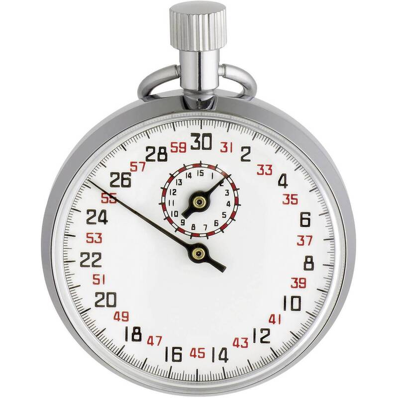 TFA Dostmann Stoppuhr analog Silber 50mm verchromt mit Umhängekordel - 4009816015594