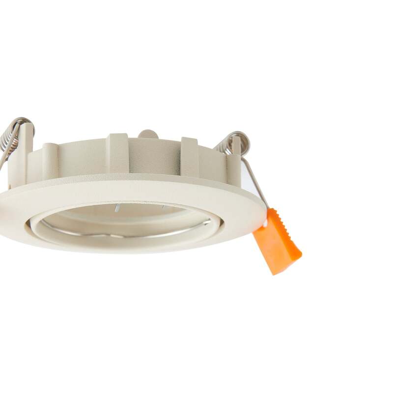 Prios Deckeneinbauleuchte Fibur beige Zink Ø 8,2 cm dimmbar GU10 10 W - 4251911795653