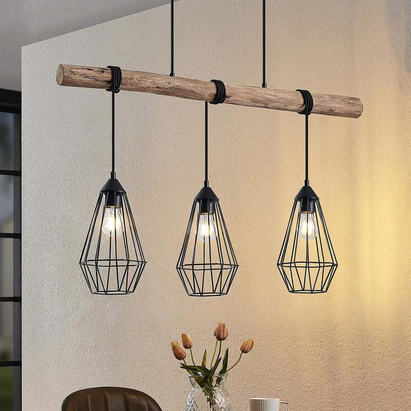 Lindby Hängeleuchte Eldarion LED Pendelleuchte Lampe dimmbar schwarz matt 90cm - 4251096581126