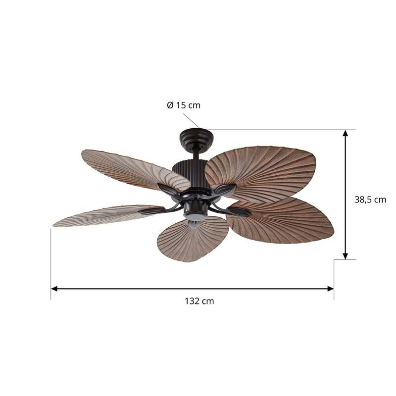 Lucande Deckenventilator Silvaris Ø132cm Holzoptik DC leise mit Fernbedienung - 4255830910777