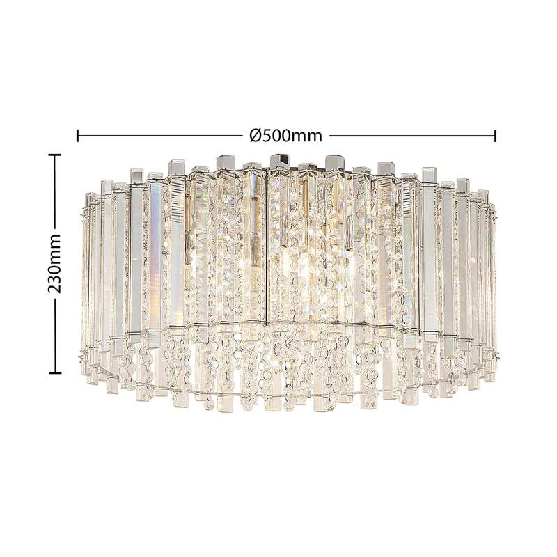 Lucande Deckenleuchte Limana LED Lampe Leuchte dimmbar chrom Ø50cm 6-flammig - 4251911700725