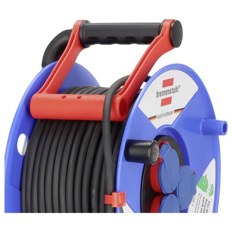 Brennenstuhl Kabeltrommel 50m Schutzkontakt-Stecker 3-fach IP44 Schwarz Rolle - 4007123012022