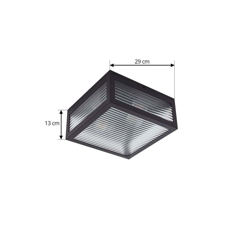 Lindby Außendeckenleuchte Bolgar LED Gartenleuchte dimmbar schwarz 29x29cm - 4251911798296