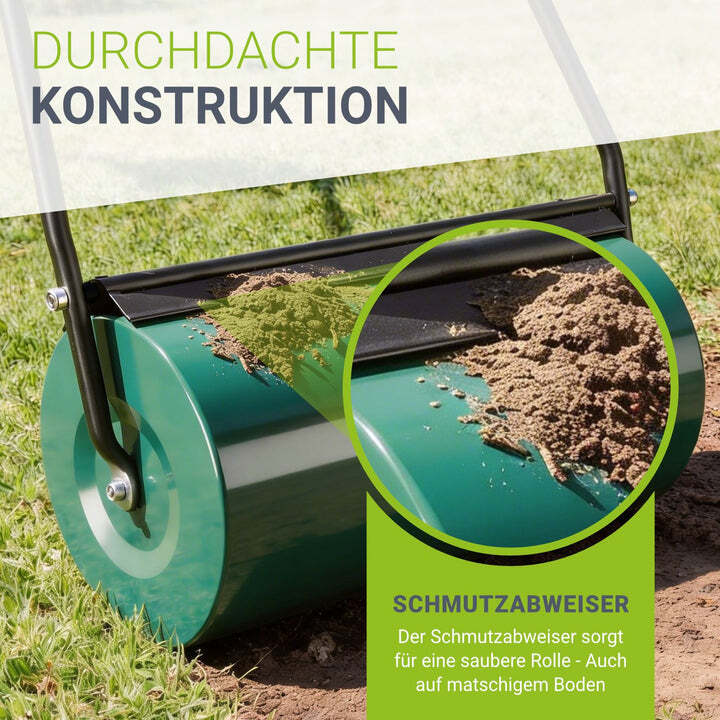 Garten Rasenwalze Fritz Metall befüllbar leichtgängig 50l schwarz grün 110x60cm - 4260304765708