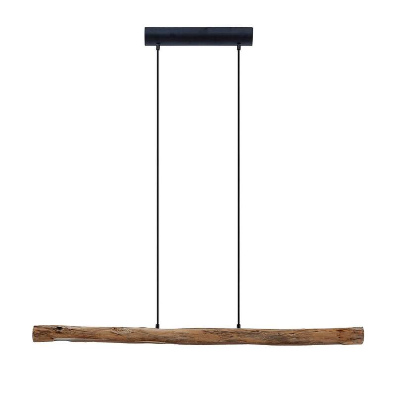 Lindby Hängeleuchte Nekala LED dimmbar Eukalyptusholz 120cm Pendelleuchte Lampe - 4251096597868