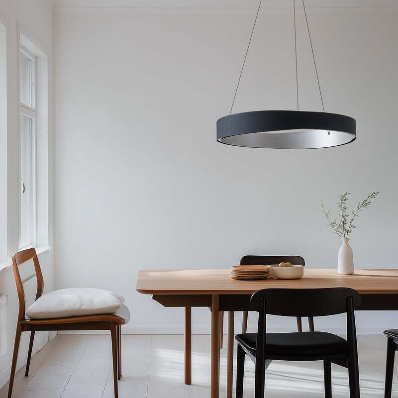 Lucande Hängeleuchte Daelor LED Pendelleuchte dimmbar schwarz/alu 3000K-6800K - 4255830904905