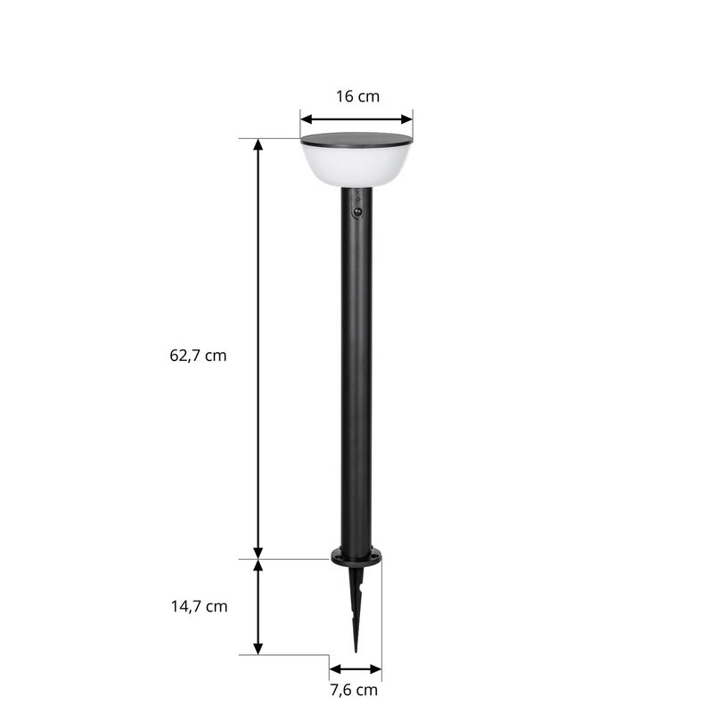 Lindby Wegeleuchte Obintu LED Gartenlampe mit Bewegungsmelder schwarz 63cm - 4255830915765