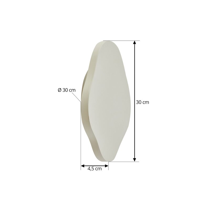 Lindby Wandleuchte Wandlampe LED Leuchte beige Gips Nielson 30 cm hoch Innenraum - 4251911794175