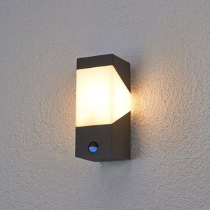 B-Ware Lucande Außenwandleuchte Kiran LED Wandleuchte mit Bewegungsmelder grau IP44 E27
