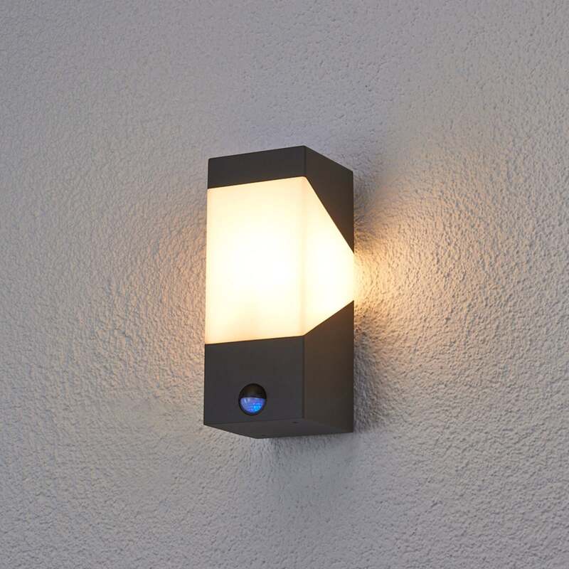 Lucande Außenwandleuchte Kiran LED Wandleuchte mit Bewegungsmelder grau IP44 E27 - 6291105706193