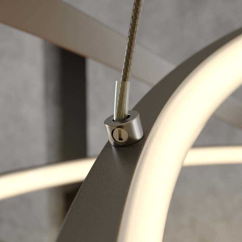 Lucande Pendelleuchte Hängeleuchte Ezana LED Lampe dimmbar nickel Ø80cm 3000K - 4251096556858