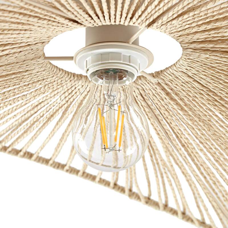 Lindby Deckenleuchte Valdorin LED Lampe dimmbar beige 75x50cm Papier Leuchte - 4255830914096