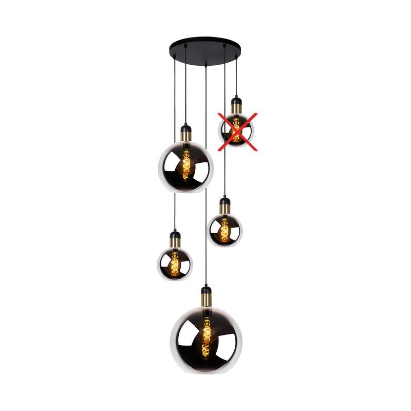 Lucide Hängeleuchte Julius 5-flammig LED Pendelleuchte dimmbar schwarz rauchgrau - 5411212343451