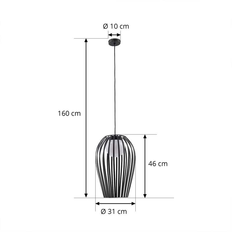 Lucande Außenpendelleuchte Marrin schwarz Metall Ø 31 cm dimmbar IP44 - 4251911787177