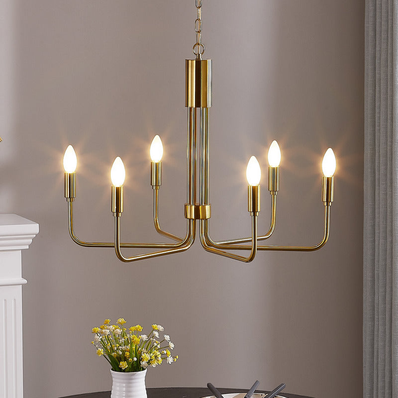 Lindby Elanova Kronleuchter sechsflammig Pendelleuchte Lampe messing Spot E14 - 4251911745955