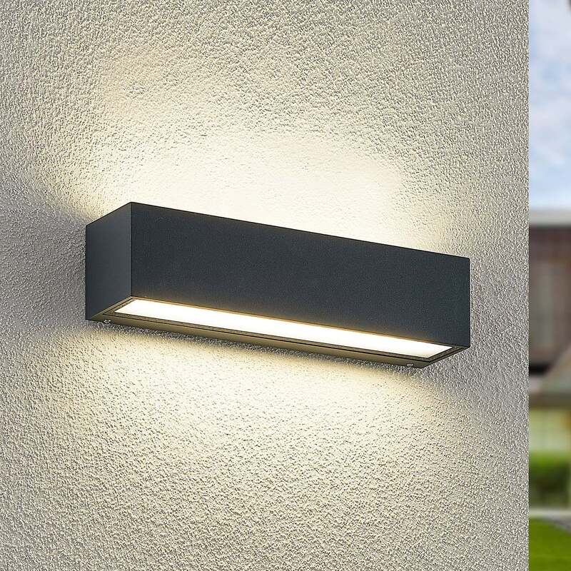 Arcchio Wandleuchte Außen anthrazit LED Lengo 2-flg 3000K 4000K IP65 25cm - 4251911714043
