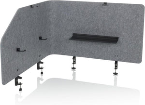 B-Ware hJh-OFFICE Tischtrennwand Sichtschutz Bürowand Filz grau faltbar 160x50cm
