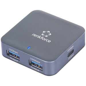 B-Ware RENKFORCE RF-USBH-500 USB 3.2 Hub Verteiler Adapter Mehrfachanschluss Schwarz