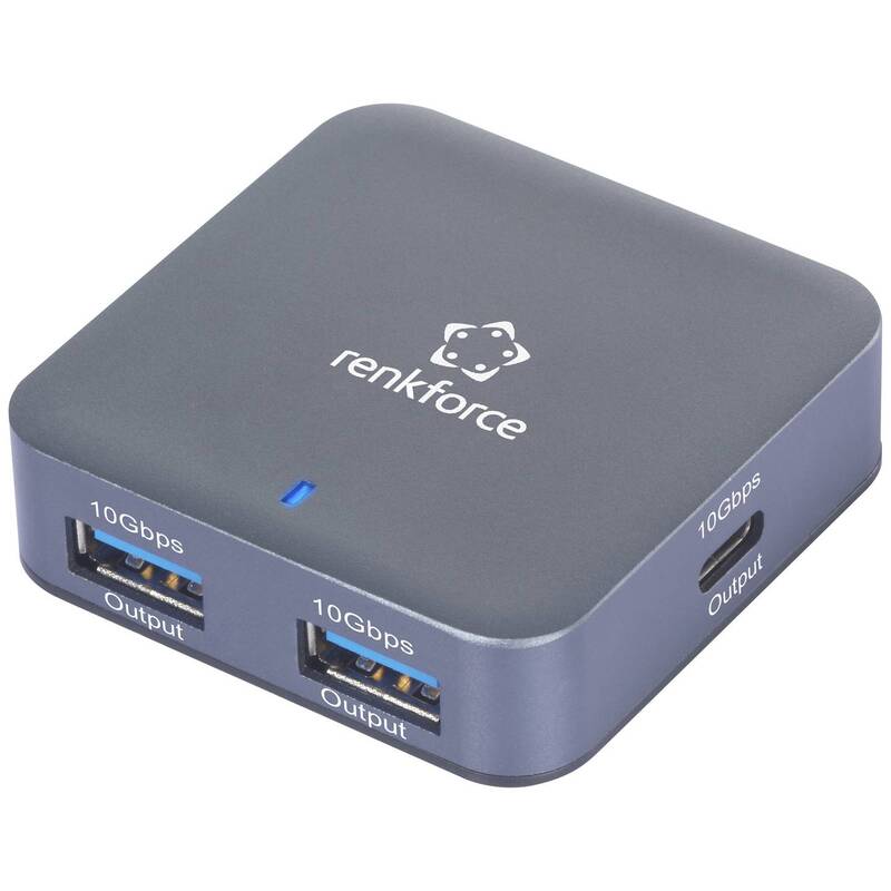 RENKFORCE RF-USBH-500 USB 3.2 Hub Verteiler Adapter Mehrfachanschluss Schwarz - 4064161331546