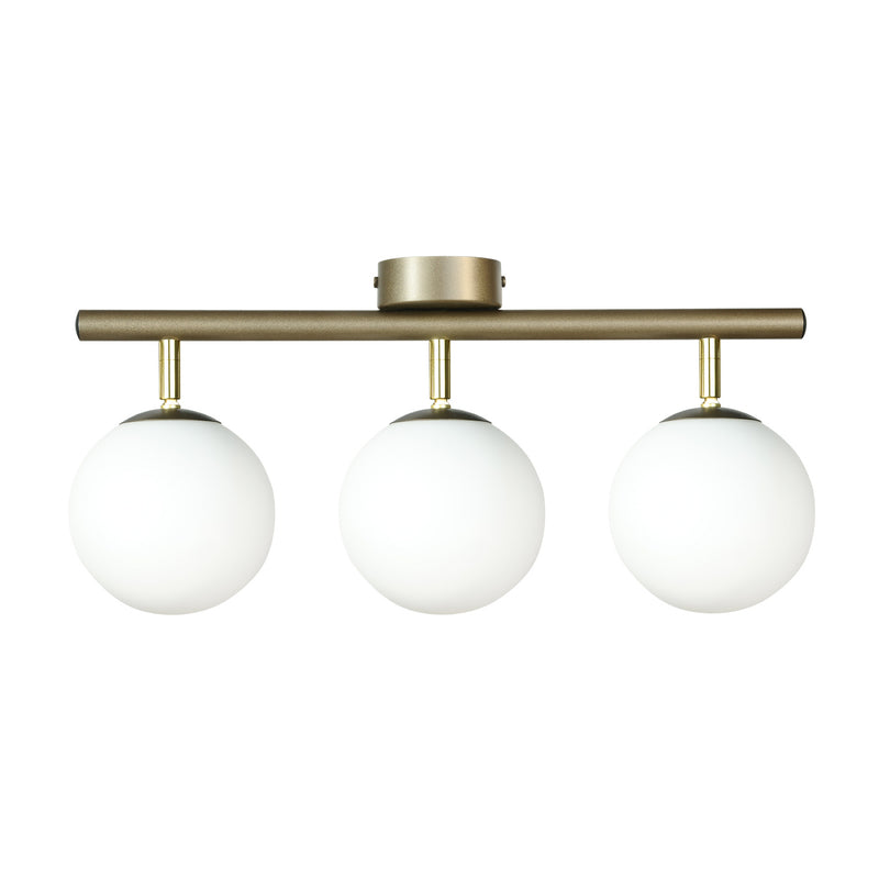 Deckenleuchte Zoe 3-flammig LED dimmbar braun weiß satiniert 46 x 12 cm Lampe - 5905563001622