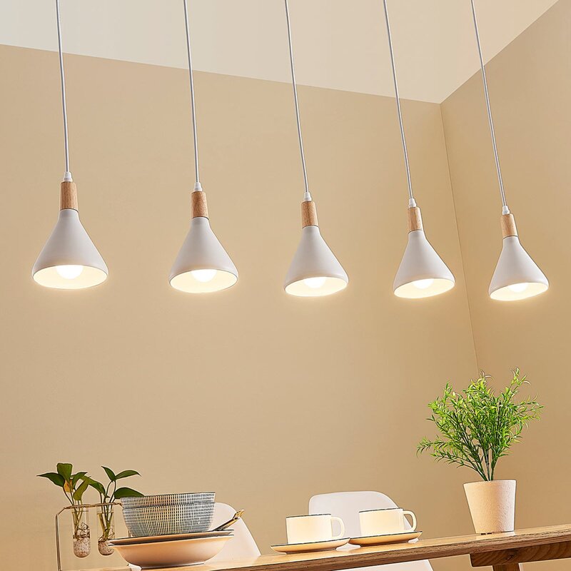 Lindby LED-Pendelleuchte Arina Hängeleuchte Deckenlampe Lampe Weiß 5-flammig LED - 4251096546972