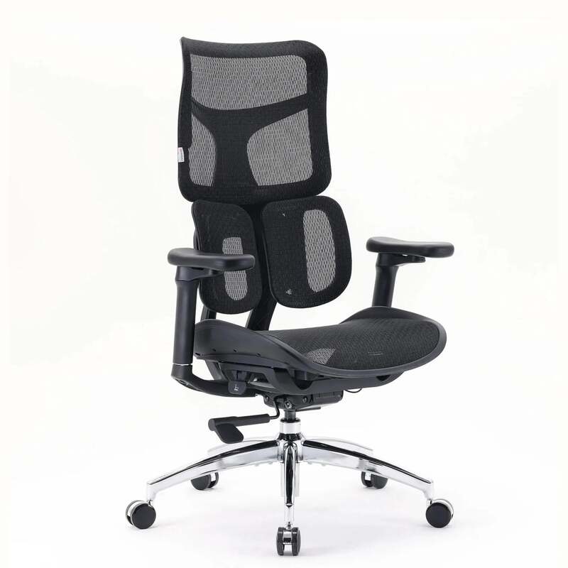 SIHOO Bürostuhl Ergonomischer Stuhl S100 Schwarz Netzstoff Höhenverstellbar - 0199284390652