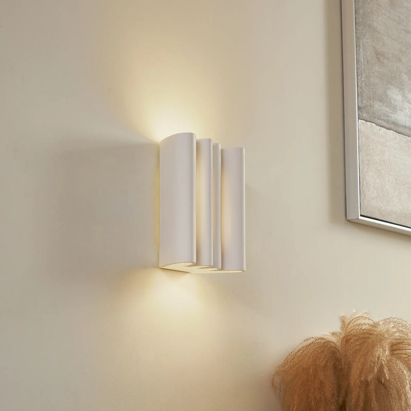 Lindby Wandleuchte Novali LED Wandlampe Gips dimmbar weiß 26cm 2-flammig - 4251911797718
