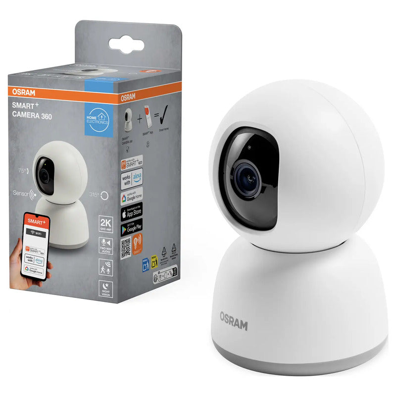 OSRAM Überwachungskamera Smart+ IP20 4MP CMOS bidirektional Alexa Google Home - 4058075850514