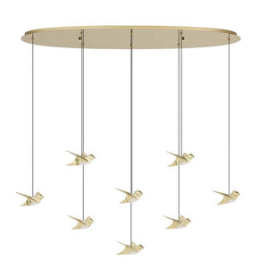 D-Ware EGLO Stars of Light Pendelleuchte Hängelampe LED Paratebueno messing Vogeldesign