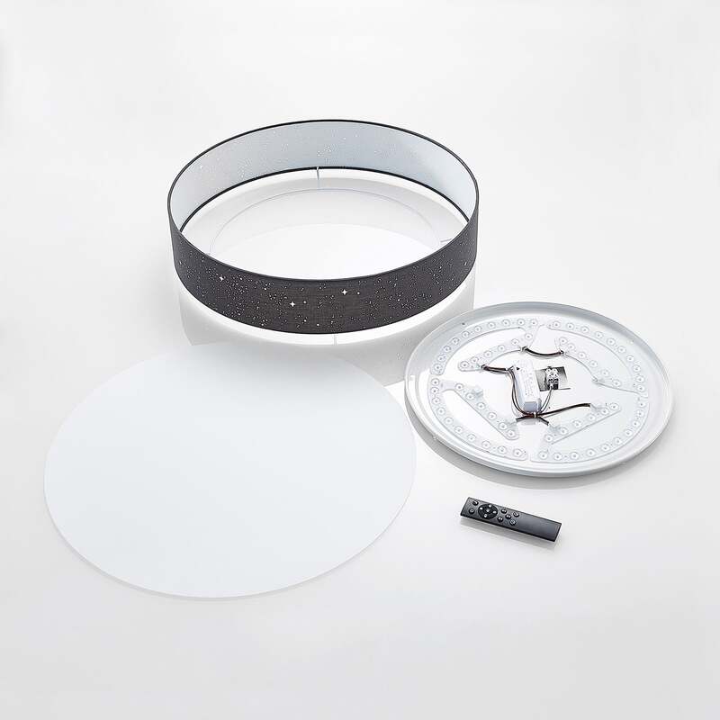 Lindby Deckenlampe Ellamina LED Lampe dimmbar anthrazit Ø60cm mit Fernbedienung - 4251096586602