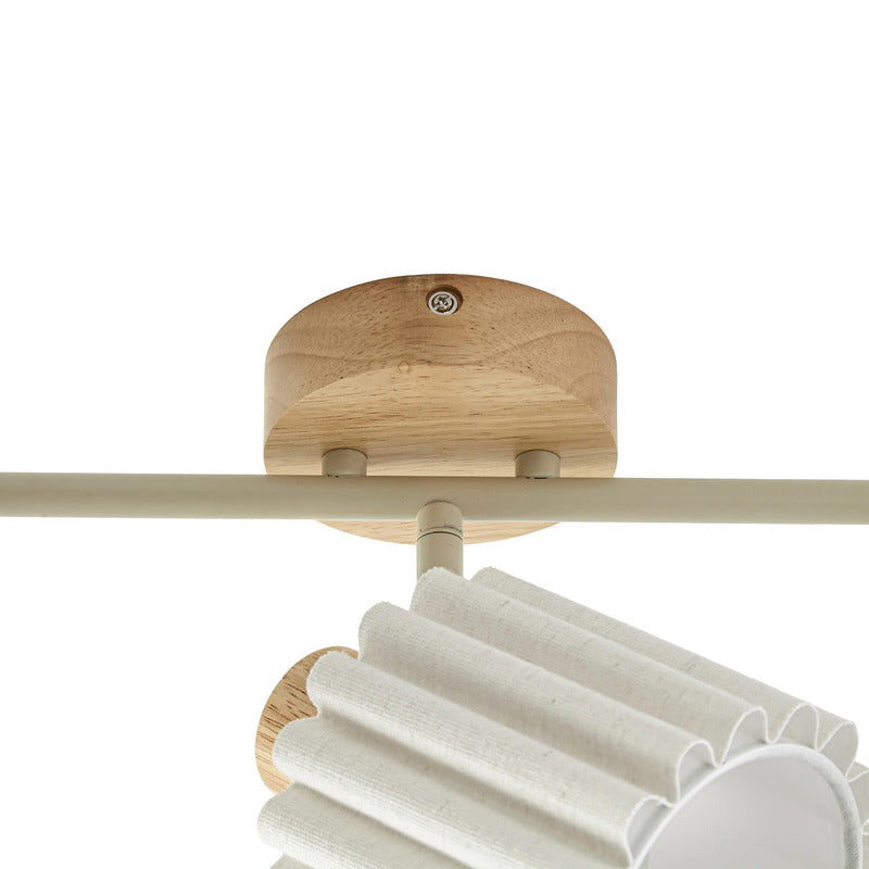Lindby Deckenstrahler Shiloh LED dimmbar 3-flammig Holz beige 52x24,5cm - 0000010052834