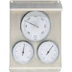 B-Ware Mechanische Wetterstation Edelstahl TFA Dostmann analog 0-100% Feuchte -35 bi...