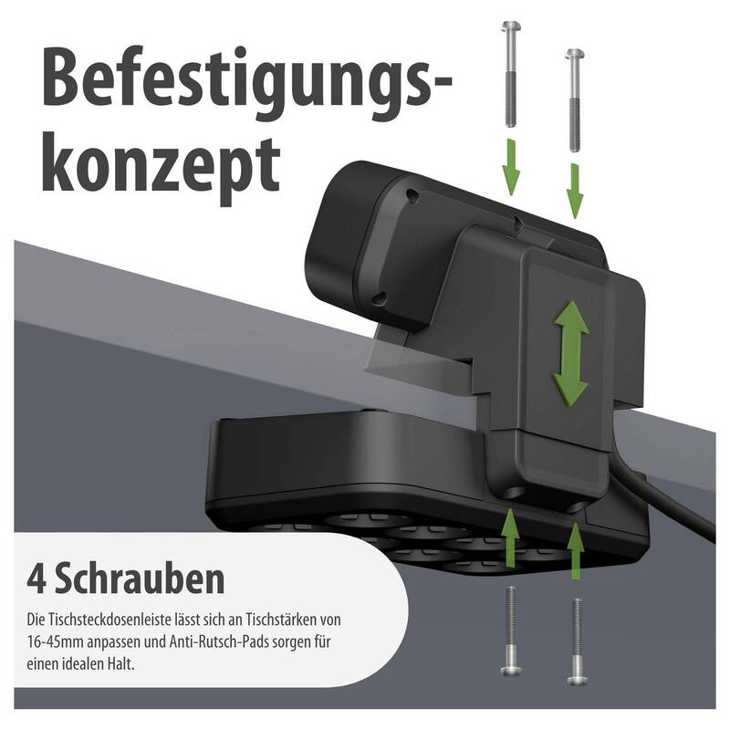 Brennenstuhl Tischsteckdose 10fach Silber USB Schutzkontakt Innenbereich 230V - 4007123682164