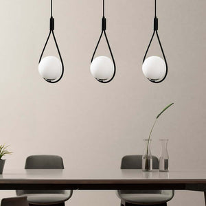 B-Ware Hängeleuchte Mudoni MR-939 3-flg linear schwarz Opalglas dimmbar 70 cm