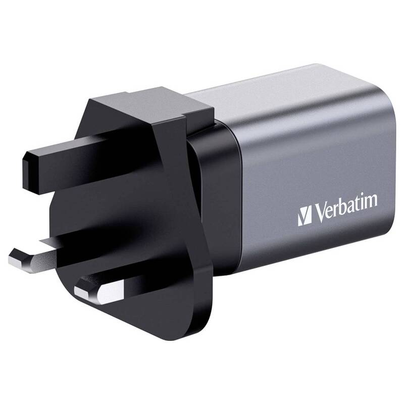 Verbatim Reiseladeadapter Ladegerät GaN USB-C USB-A Grau Smartphone Tablet - 23942322009