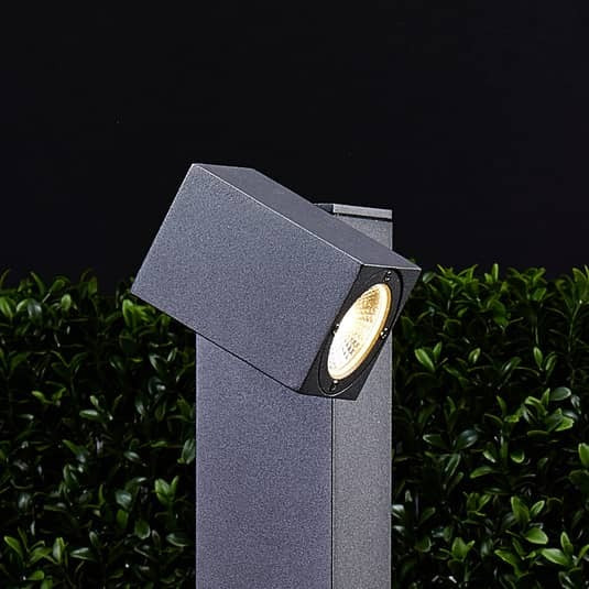 Lucande Wegeleuchte Wegelampe LED Kopf flexibel grafitgrau Aluminium Glas Außenb - 6291105701969