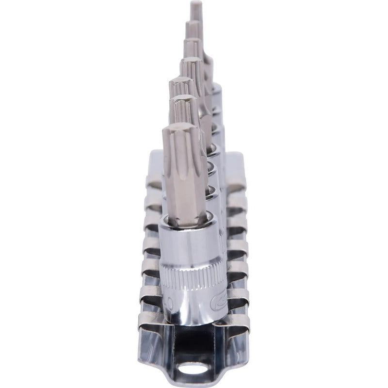 KS Tools Stecknuss-Set 1/4" (6,3 mm) Chrom-Vanadium TORX inkl. Clipleiste 7 -tlg - 4042146356654