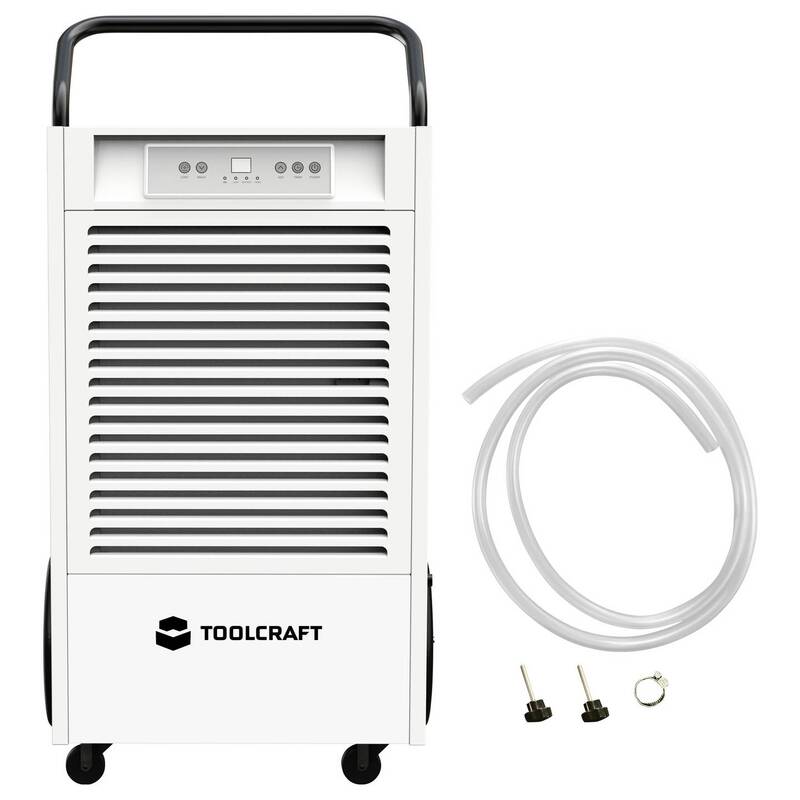 Toolcraft Luftentfeuchter 90l/Tag 1260W für Räume bis 120m² mit LED-Display weiß - 4064161390703